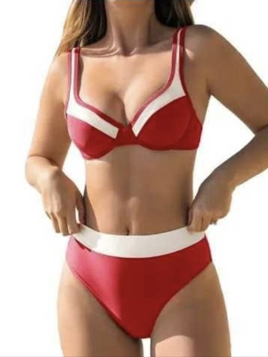 Cupshe Other - NEW / NWT CUPSHE Women's Red and White Two-Piece Bikini Set Medium